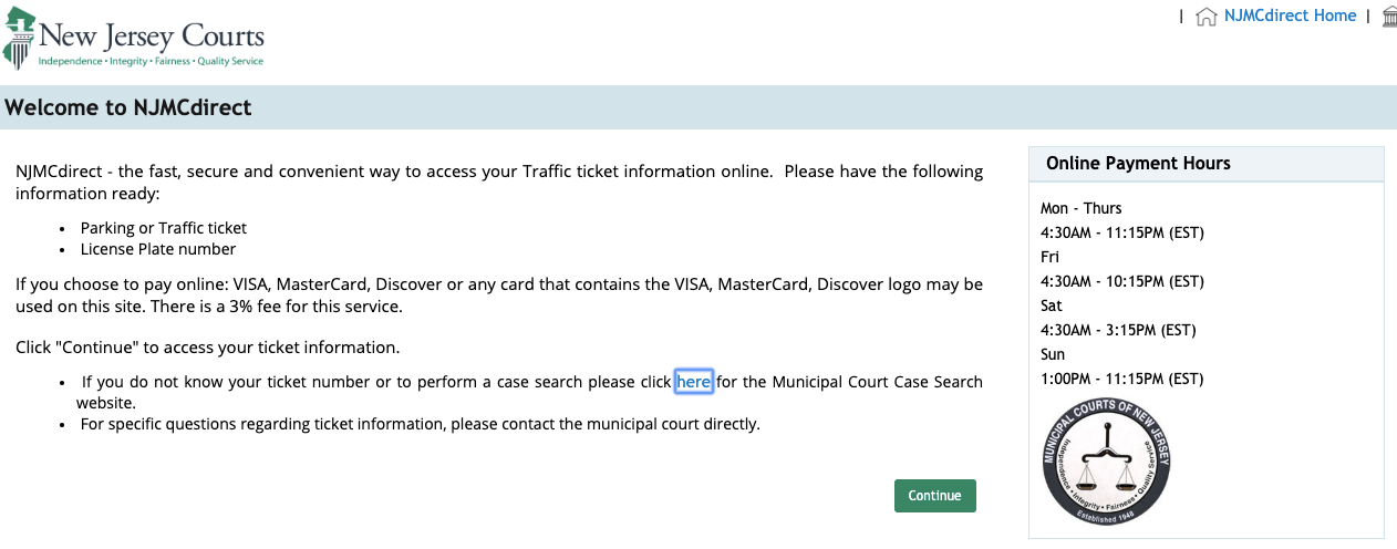 njmcdirect traffic ticket payment portal