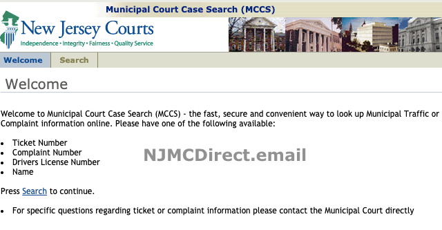 NJ Municipal Court Case Search